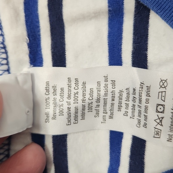 Janie and Jack Blue & White Reversible Dog Shirt - Picture 6 of 7